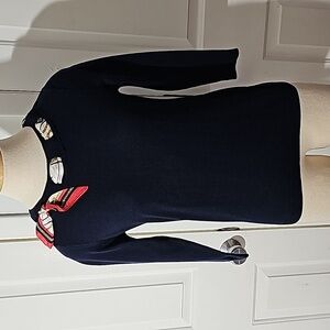 Talbots women's NWT navy blue sweater. Small petite. Old Money cotto, silk